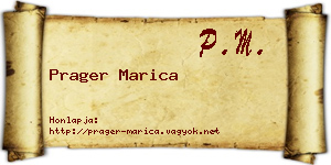 Prager Marica névjegykártya